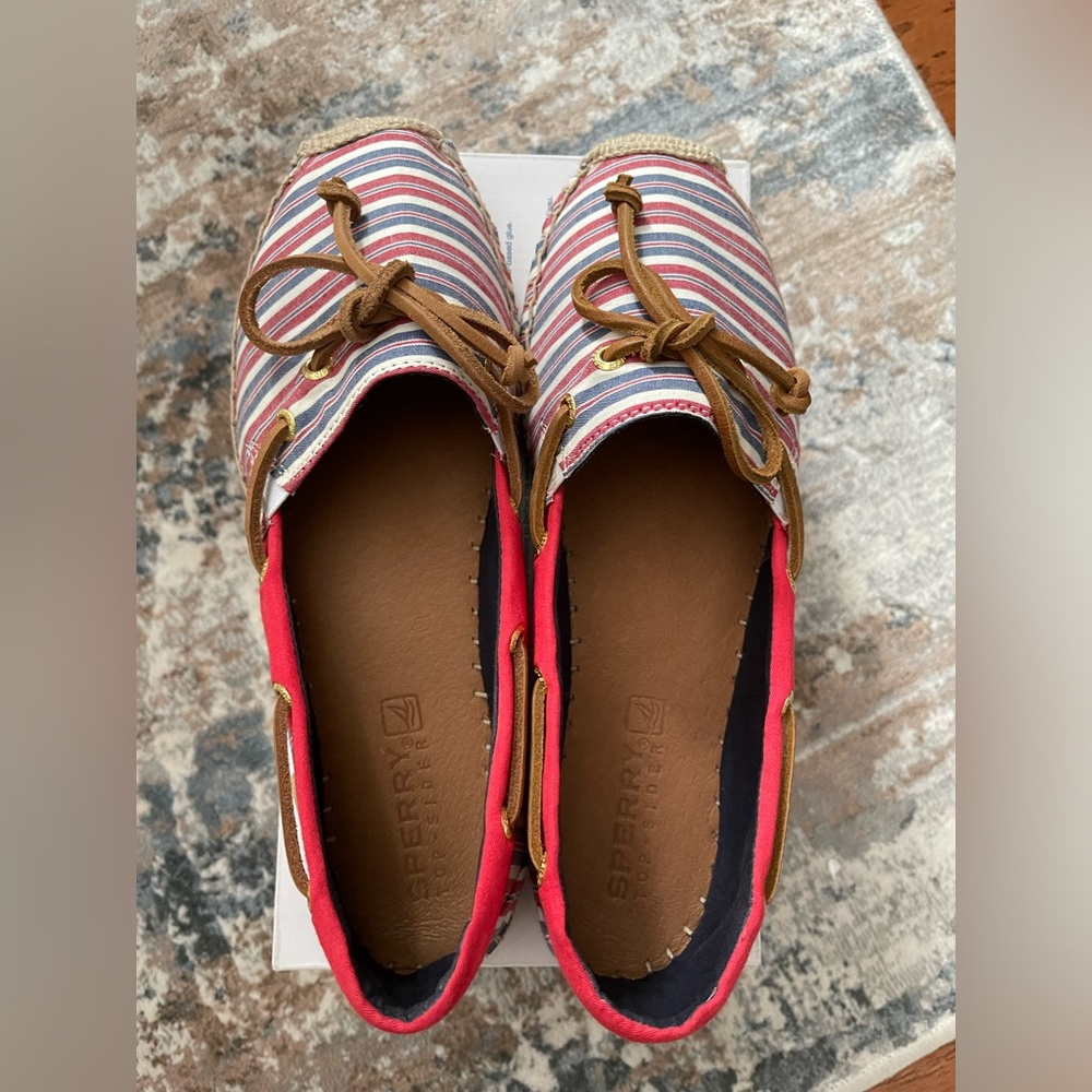 Sperry Women’s Katama Red, Ivory & Blue Flat Espadrille Shoes US Sz. 8M - Picture 5 of 10